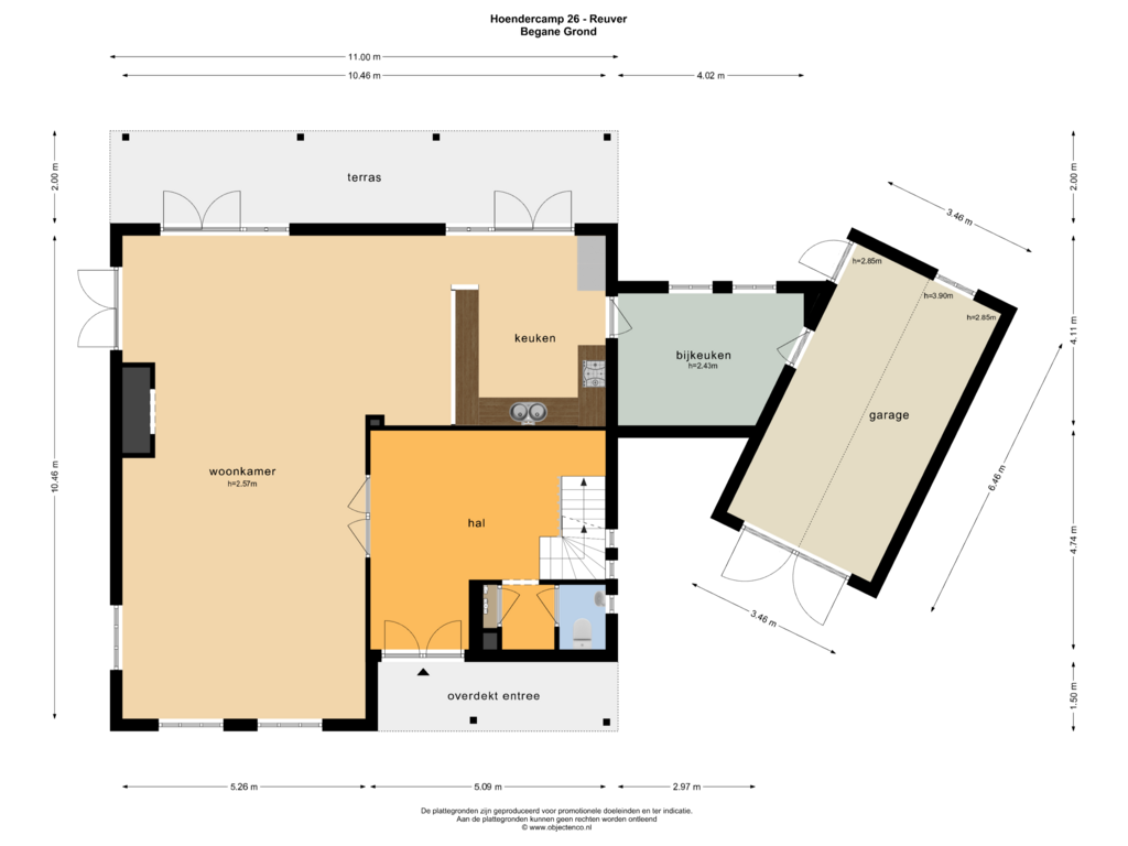 Bekijk plattegrond van Begane Grond van Hoendercamp 26