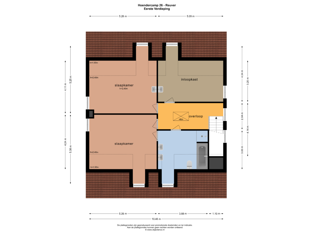 Bekijk plattegrond van Eerste Verdieping van Hoendercamp 26