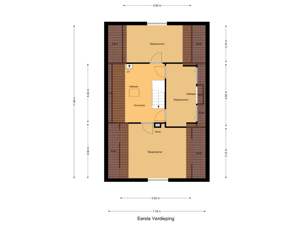 View floorplan of Eerste Verdieping of Margrietstraat 16