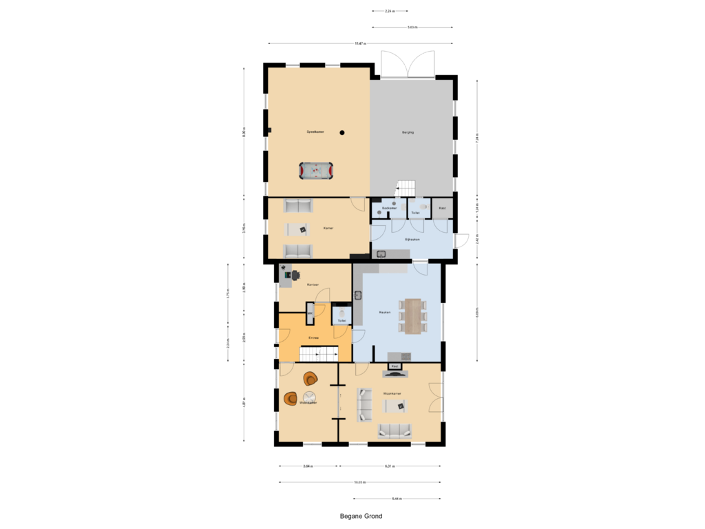 Bekijk plattegrond van Begane Grond van Hoge Akkerweg 9