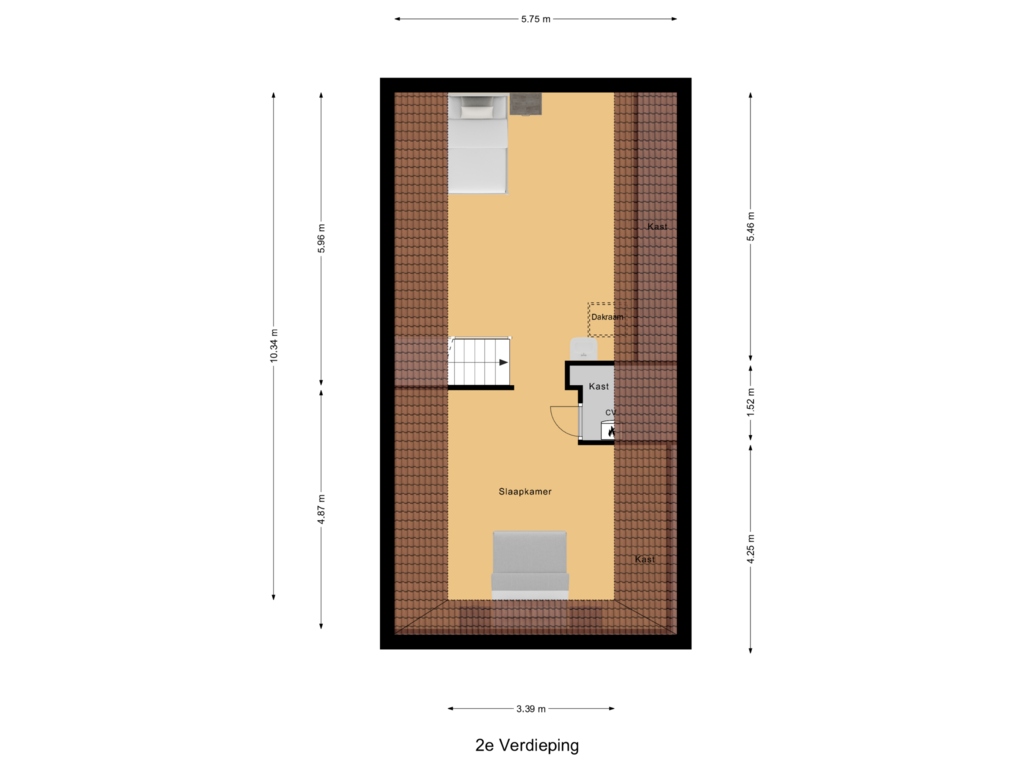 Bekijk plattegrond van 2e Verdieping van Hoge Akkerweg 9