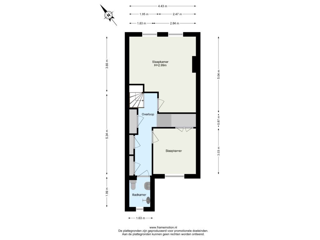 Bekijk plattegrond van Verdieping 1 van Rhoonsestraat 3