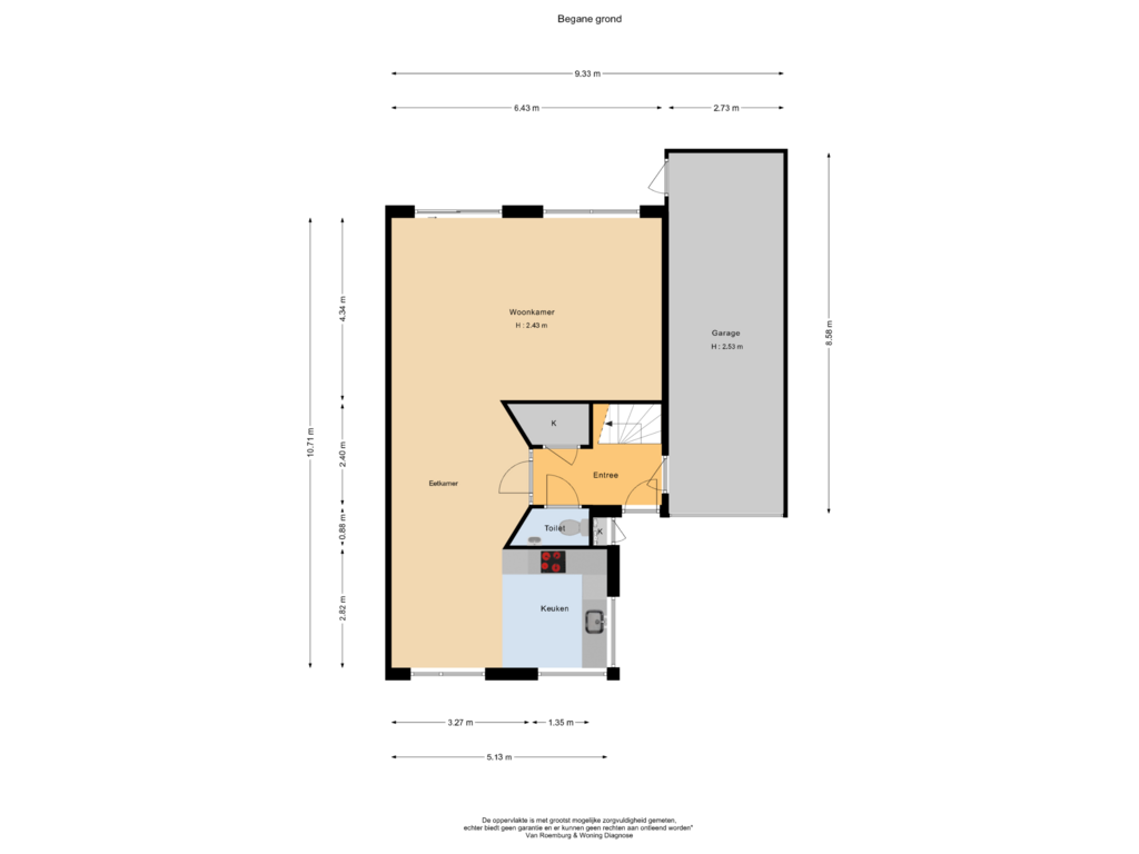 Bekijk plattegrond van Begane grond van Adrianus van Waertweg 16