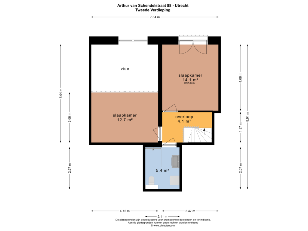 Bekijk plattegrond van Tweede Verdieping van Arthur van Schendelstraat 88