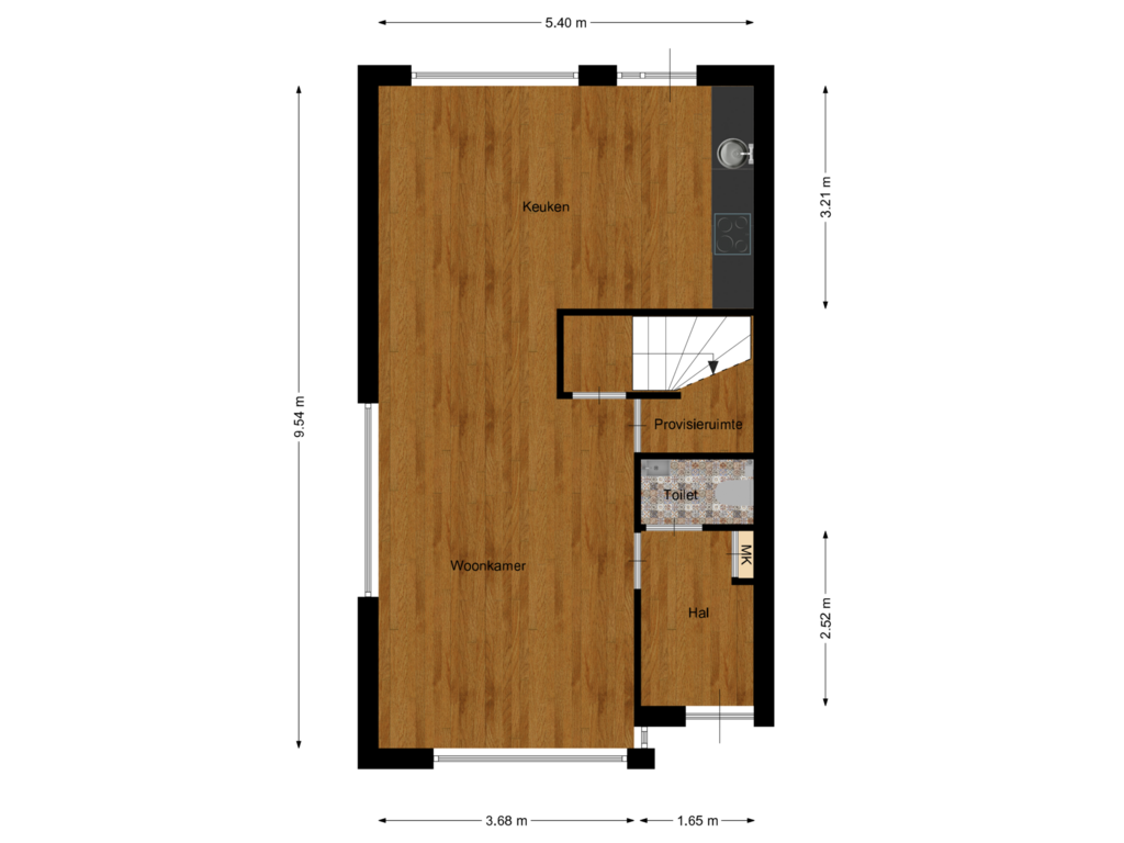 Bekijk plattegrond van First floor van Marconistraat 61