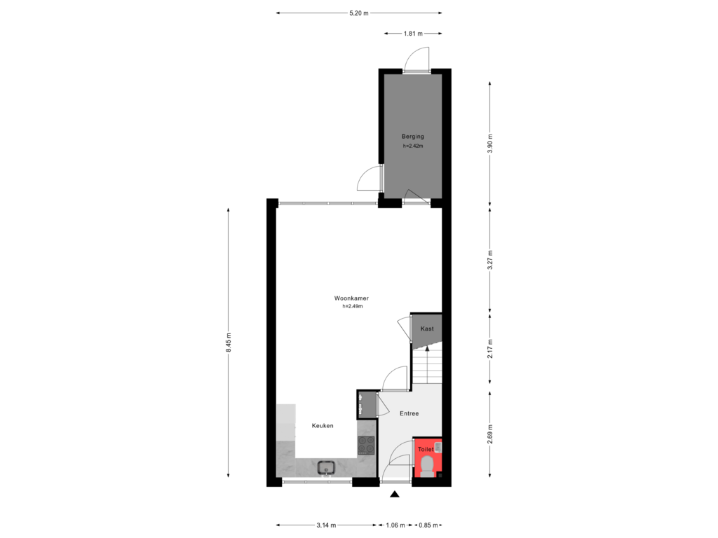 Bekijk plattegrond van Begane Grond van Wollegrasweg 30