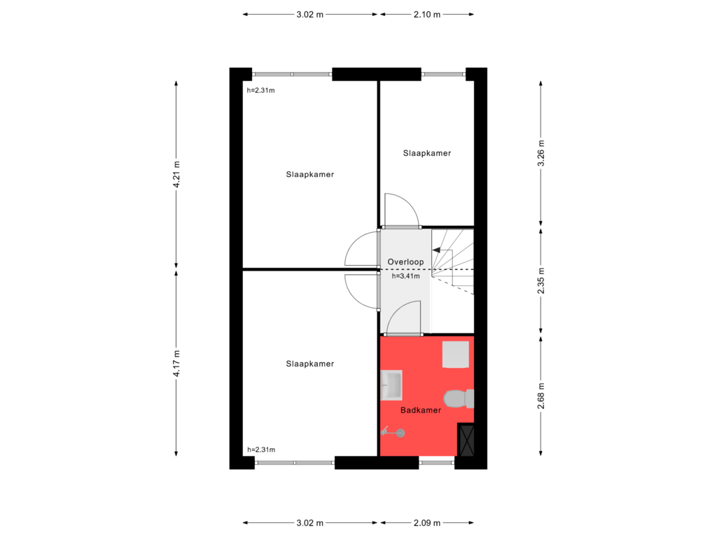 Bekijk plattegrond van 1e Verdieping van Wollegrasweg 30