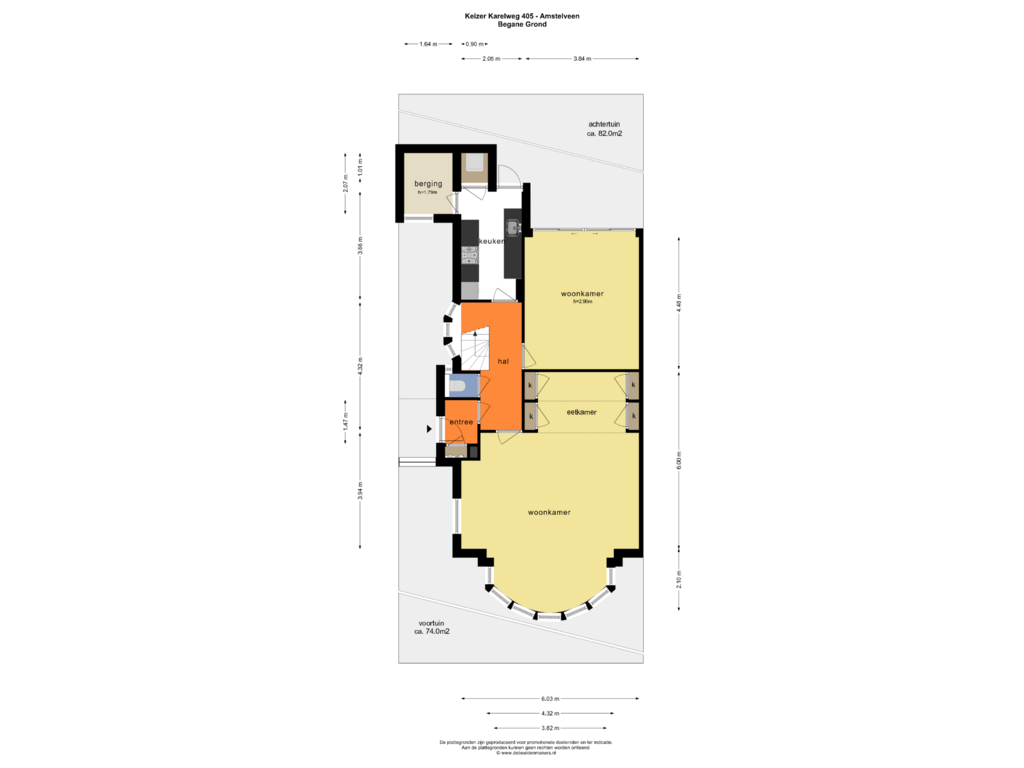 Bekijk plattegrond van BEGANE GROND van Keizer Karelweg 405