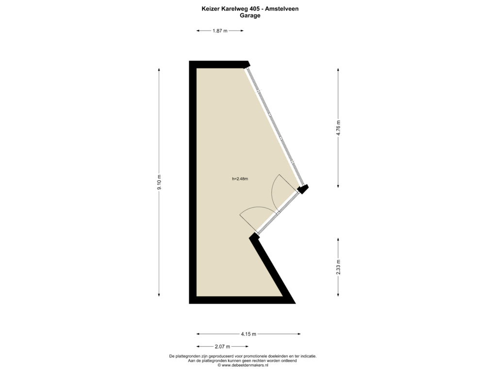 Bekijk plattegrond van GARAGE van Keizer Karelweg 405