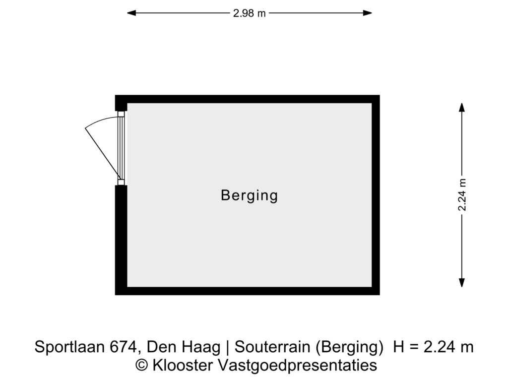 Bekijk plattegrond van Souterrain (Berging) van Sportlaan 674