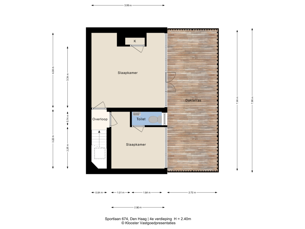 Bekijk plattegrond van 4e verdieping van Sportlaan 674