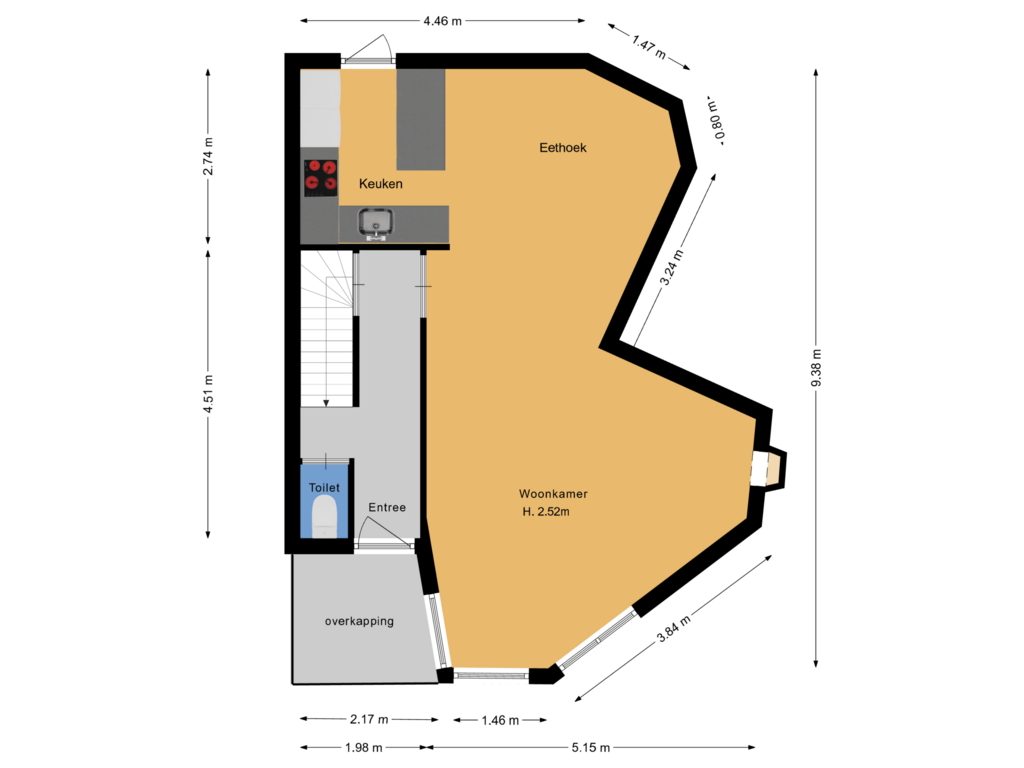 Bekijk plattegrond van Begane grond van Gladiolusstraat 8