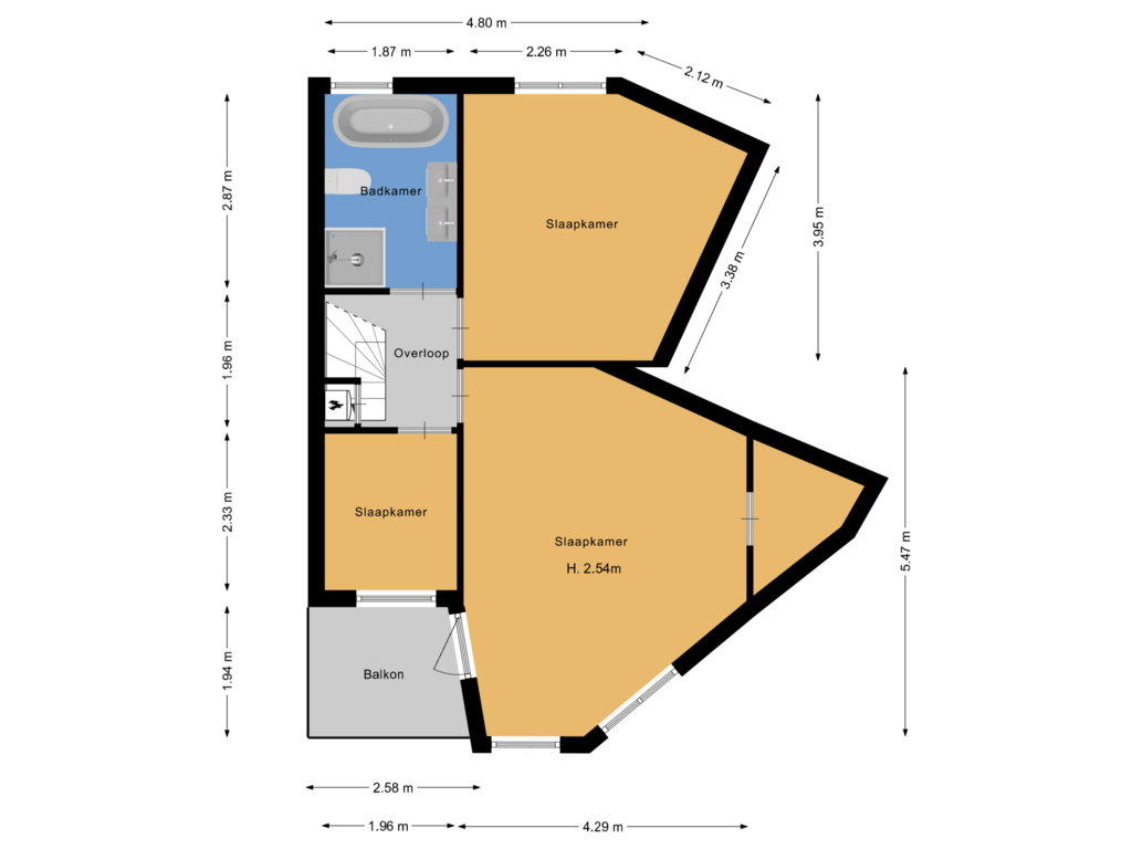 Bekijk plattegrond van Verdieping van Gladiolusstraat 8