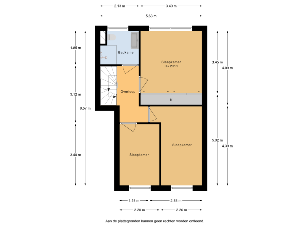 Bekijk plattegrond van 1e verdieping van Emmalaan 64-A