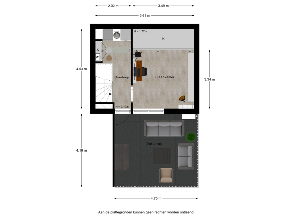 Bekijk plattegrond van 2e verdieping - furniture van Emmalaan 64-A