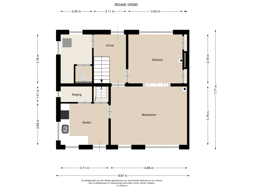 Bekijk plattegrond van Begane grond van Sluis Sint Andries 1