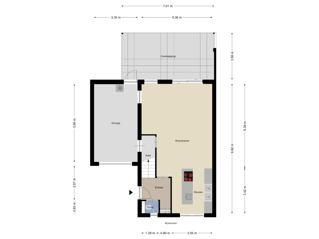 Bekijk plattegrond van Begane Grond van Vleutloop 25