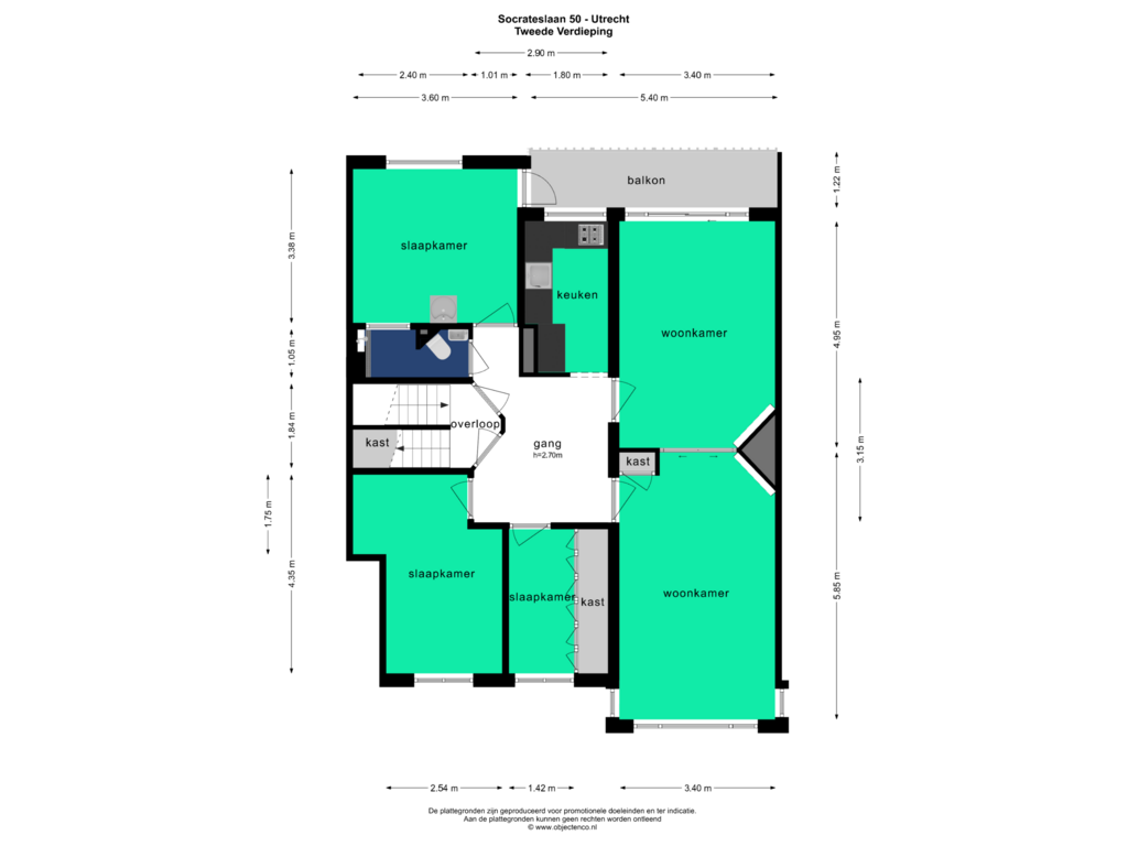 Bekijk plattegrond van TWEEDE VERDIEPING van Socrateslaan 50