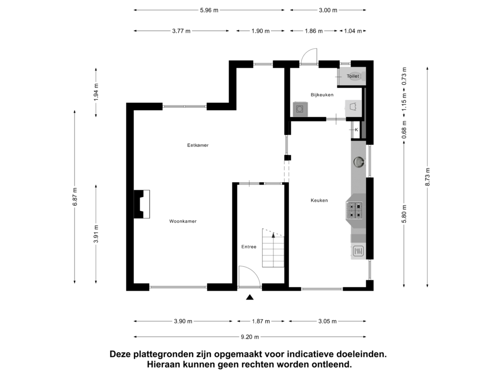 Bekijk plattegrond van Begane Grond van Papestraat 2