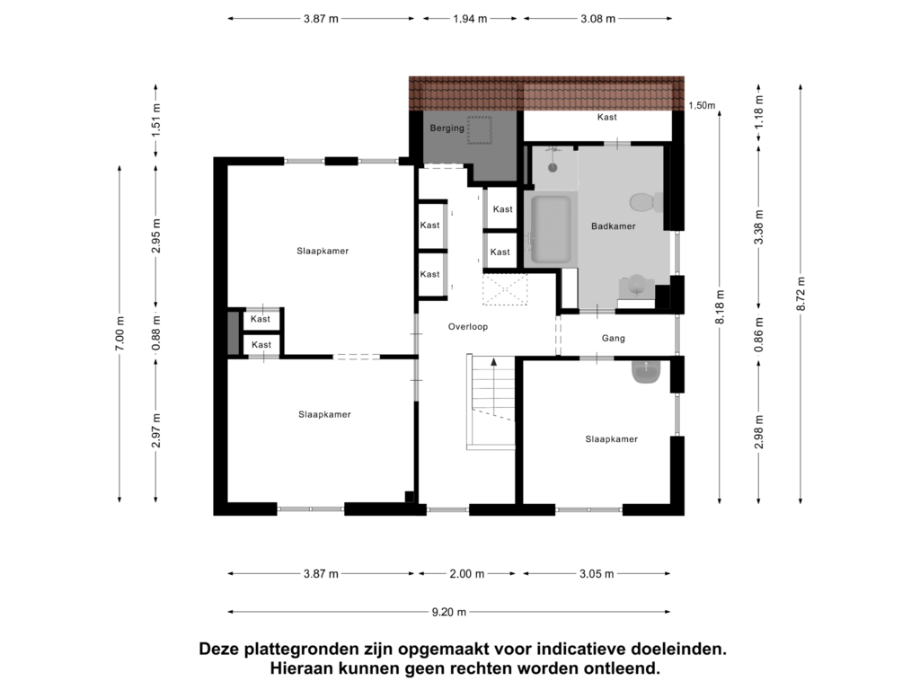 Bekijk plattegrond van Eerste Verdieping van Papestraat 2