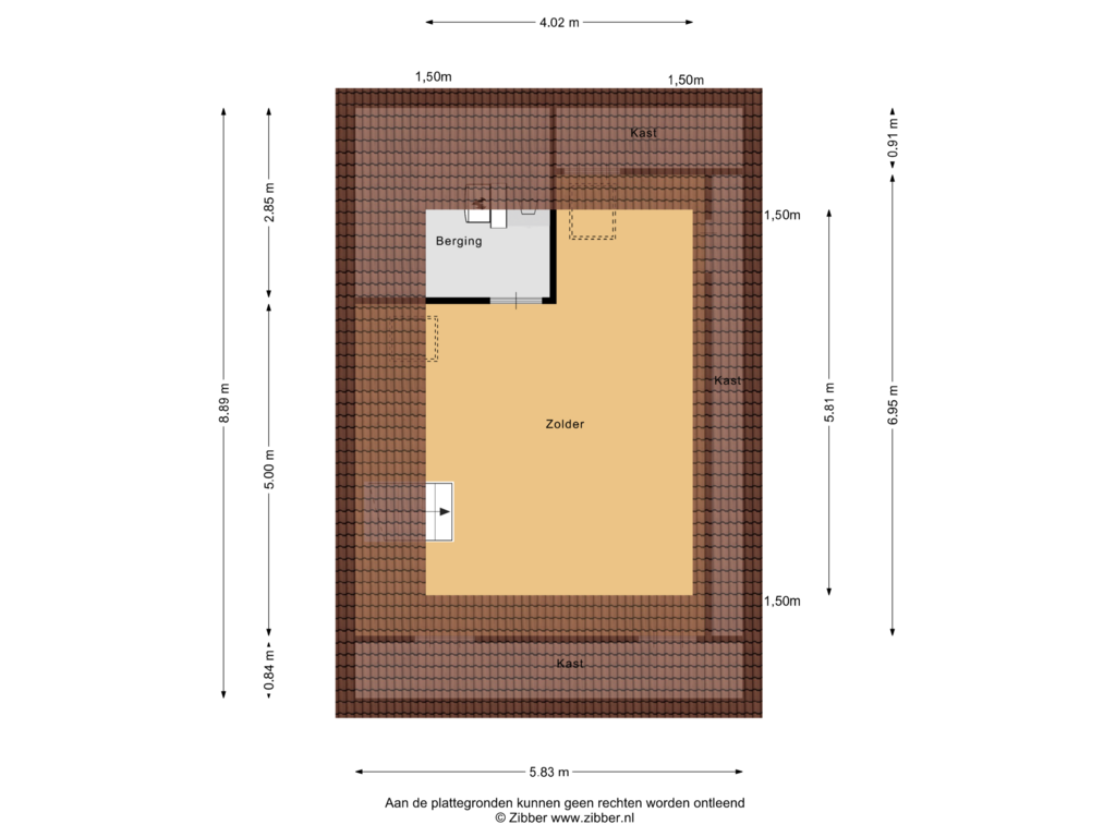 Bekijk plattegrond van Zolder van Oude Vlijmenseweg 20