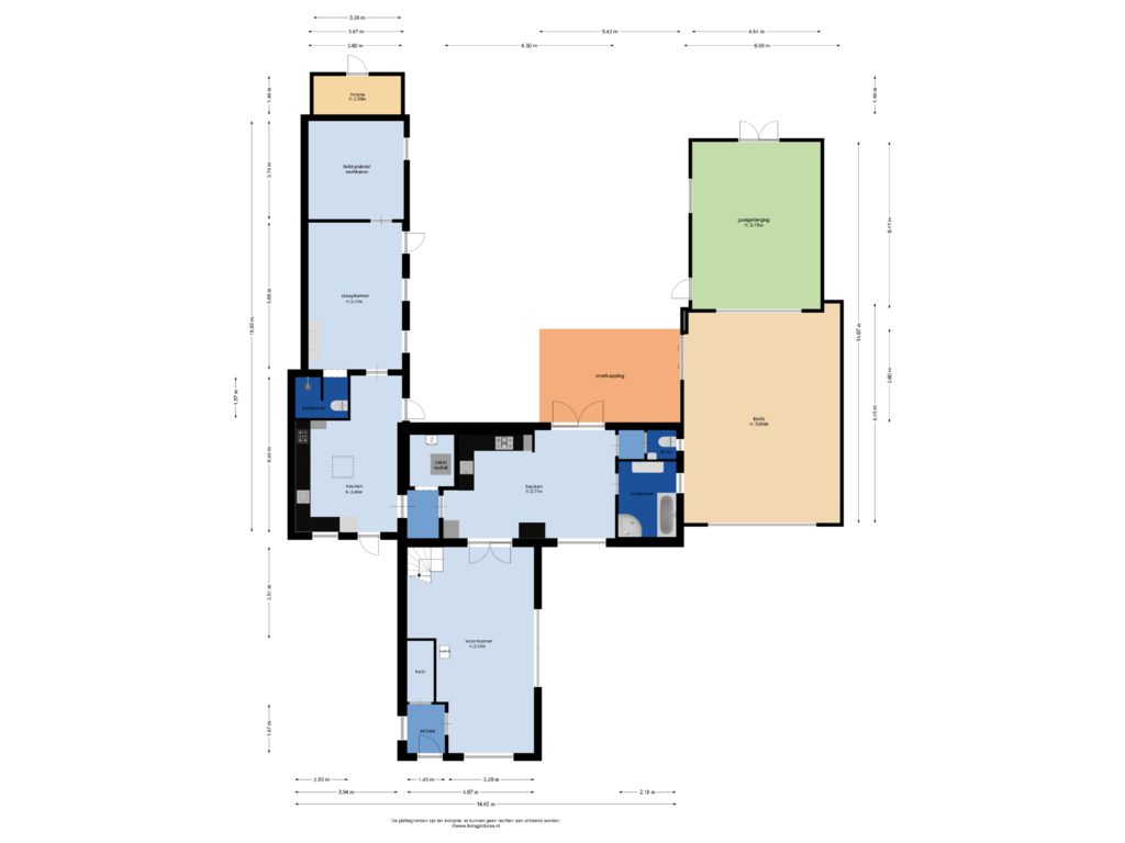 Bekijk plattegrond van begane grond van Rugstraat 61