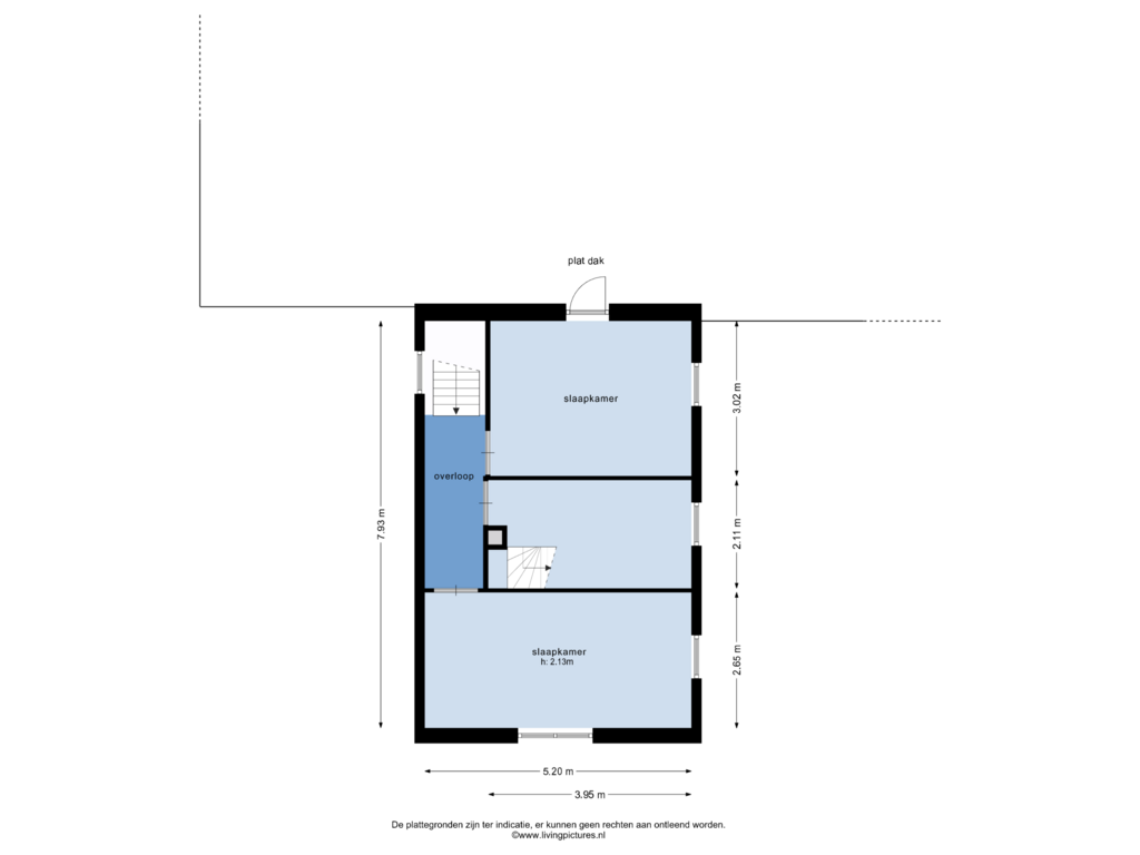 Bekijk plattegrond van 1e verdieping van Rugstraat 61