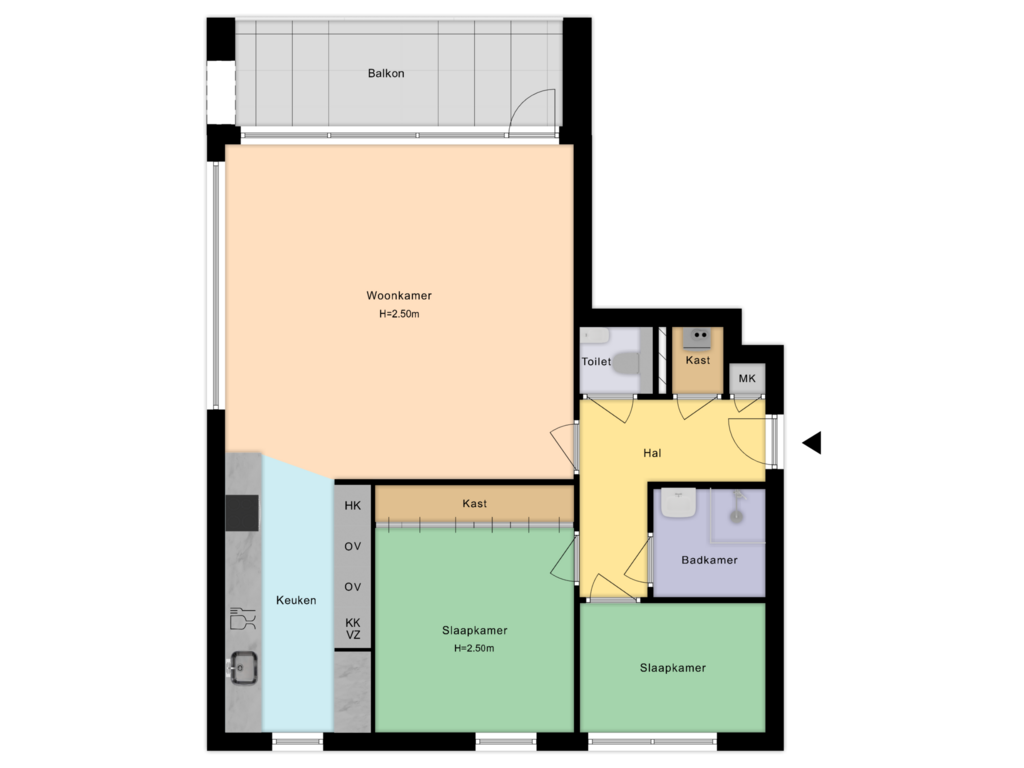 Bekijk plattegrond van Appartement van Molenstraat-Centrum 373