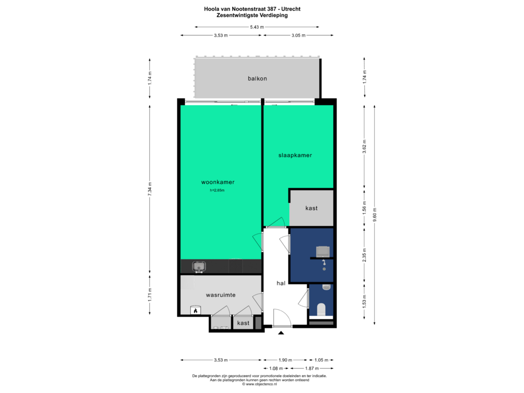 Bekijk plattegrond van Zesentwintigste Verdieping van Hoola van Nootenstraat 387