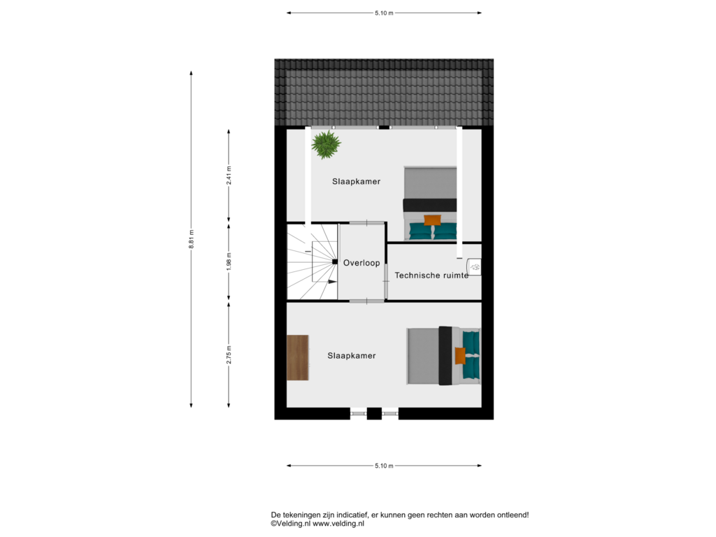 Bekijk plattegrond van Woonlaag 3 van Twistvlietpad 163