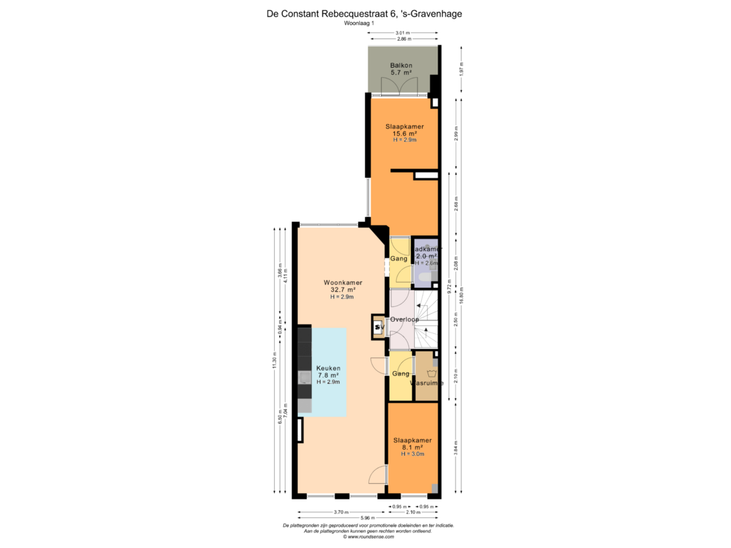 Bekijk plattegrond van Woonlaag 1 van De Constant Rebecquestraat 6