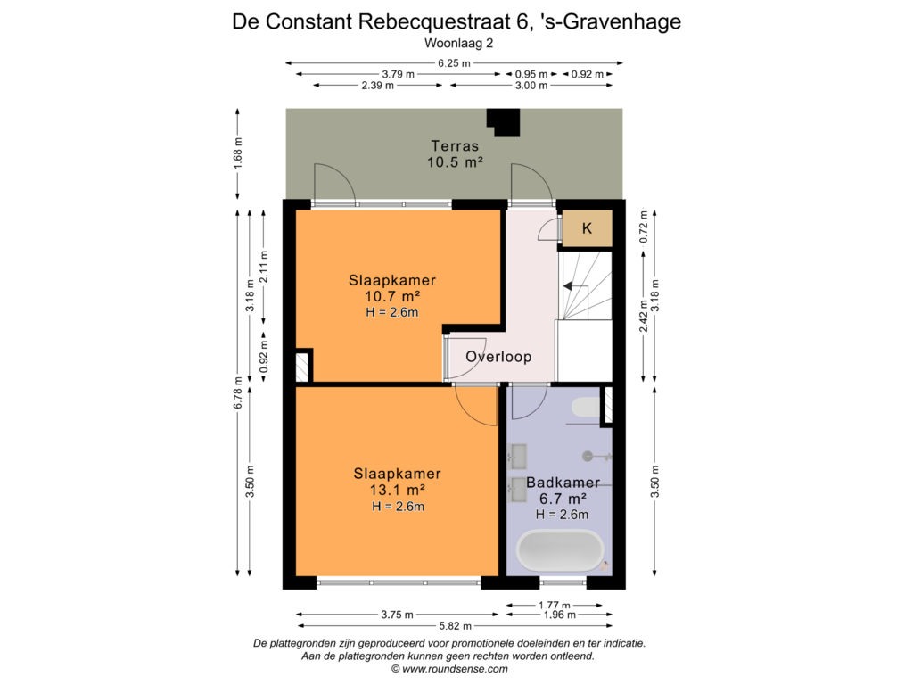 Bekijk plattegrond van Woonlaag 2 van De Constant Rebecquestraat 6