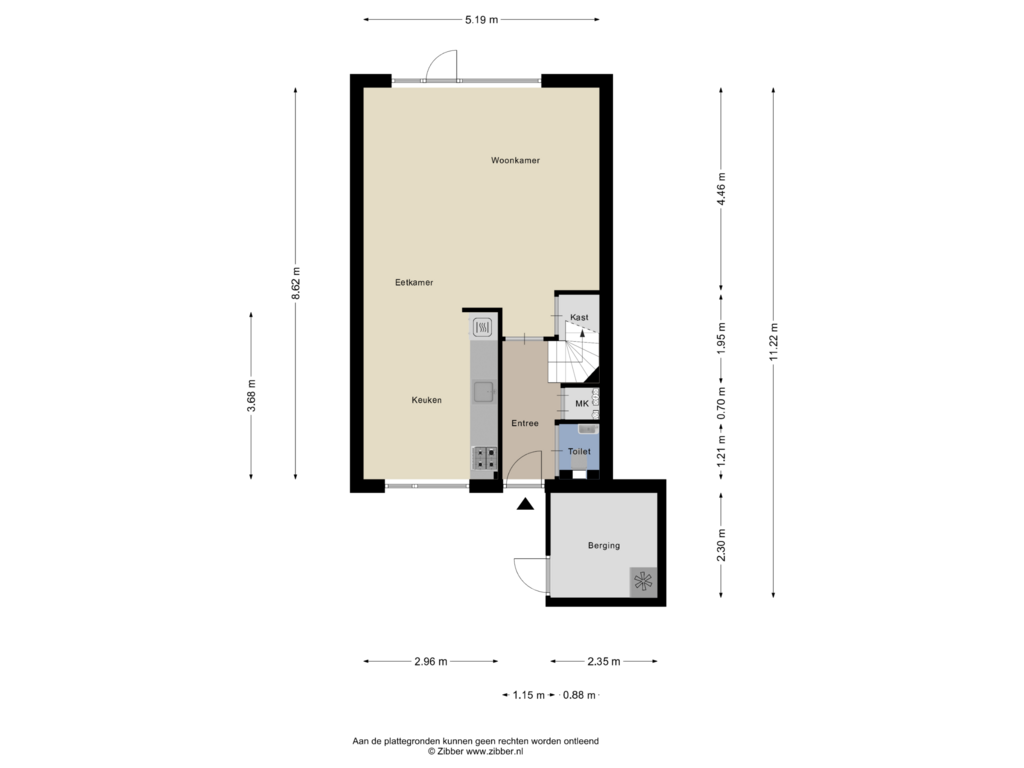 View floorplan of Begane Grond of Spechtenkamp 157