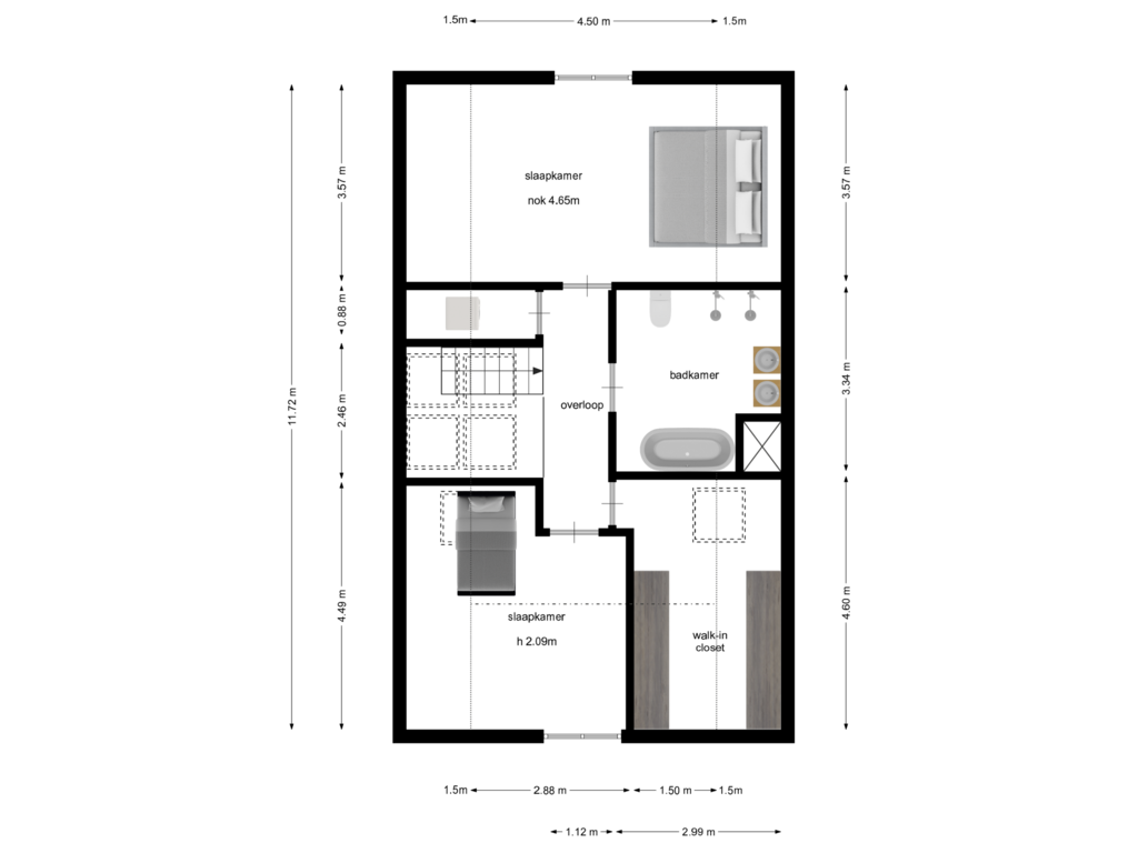 Bekijk plattegrond van 4e verdieping van Koninginneweg 225-3