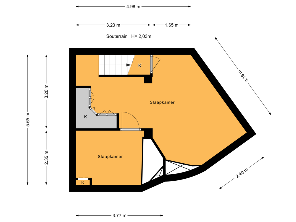 Bekijk plattegrond van Souterrain van Rabarberstraat 144