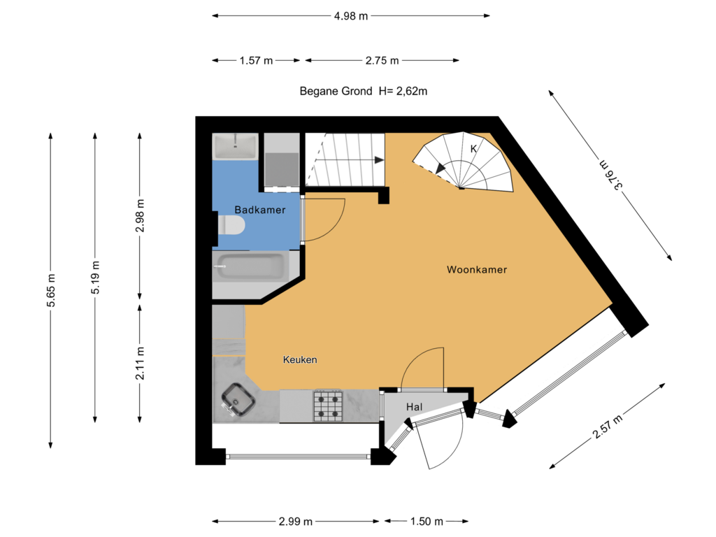 Bekijk plattegrond van Begane Grond van Rabarberstraat 144