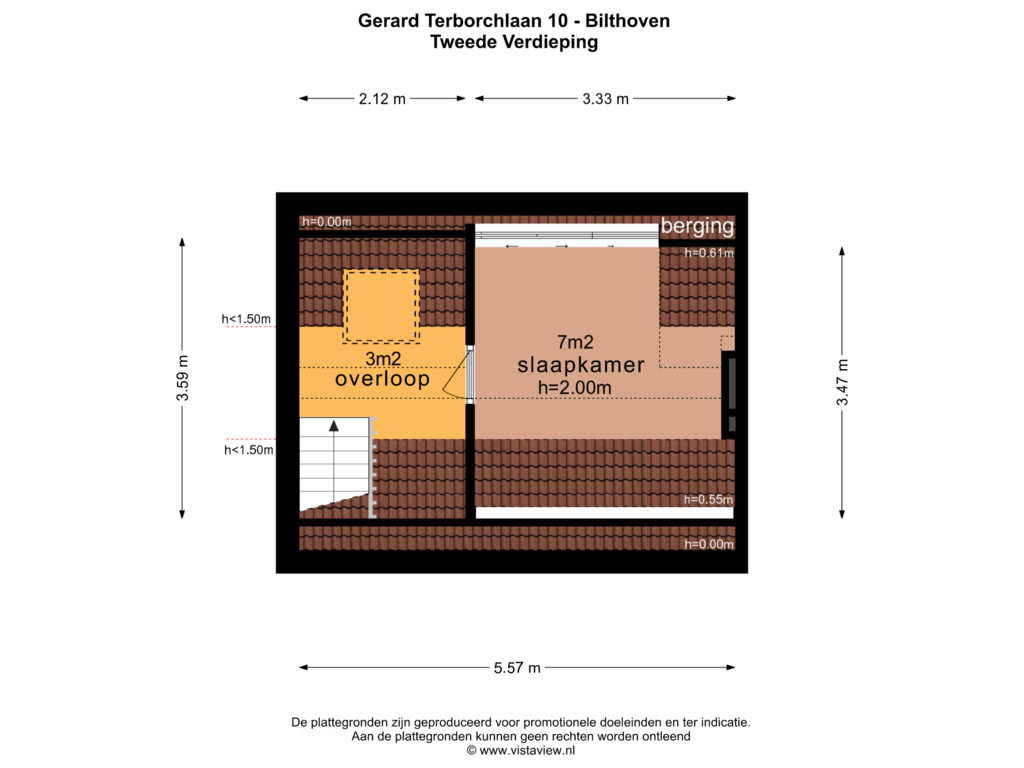 View floorplan of TWEEDE VERDIEPING of Gerard Terborchlaan 10