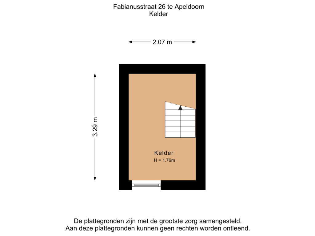 Bekijk plattegrond van Kelder van Fabianusstraat 26