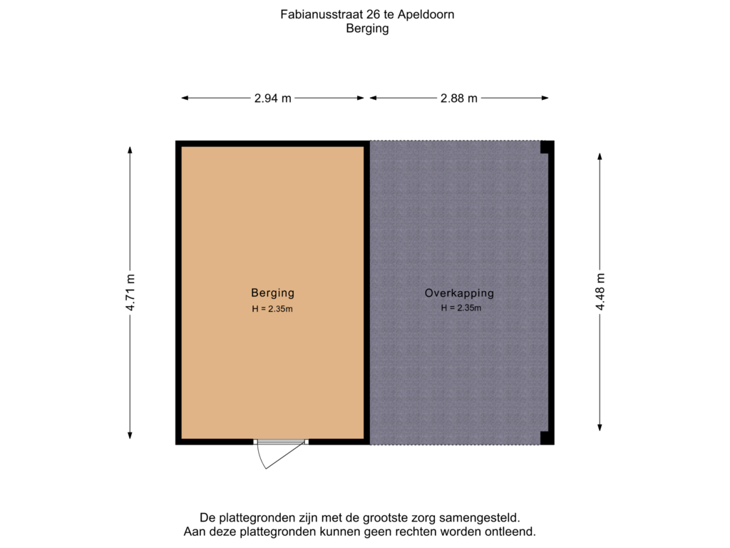 Bekijk plattegrond van Berging van Fabianusstraat 26