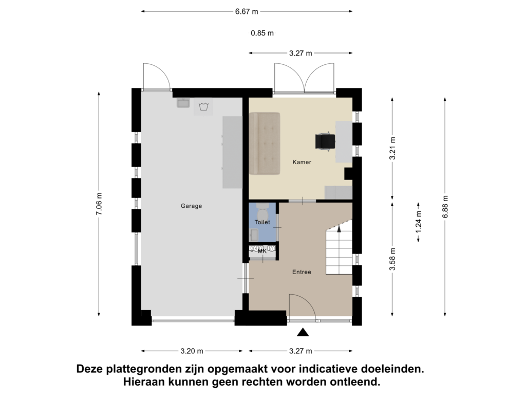 View floorplan of Begane Grond of Weegbreepad 7