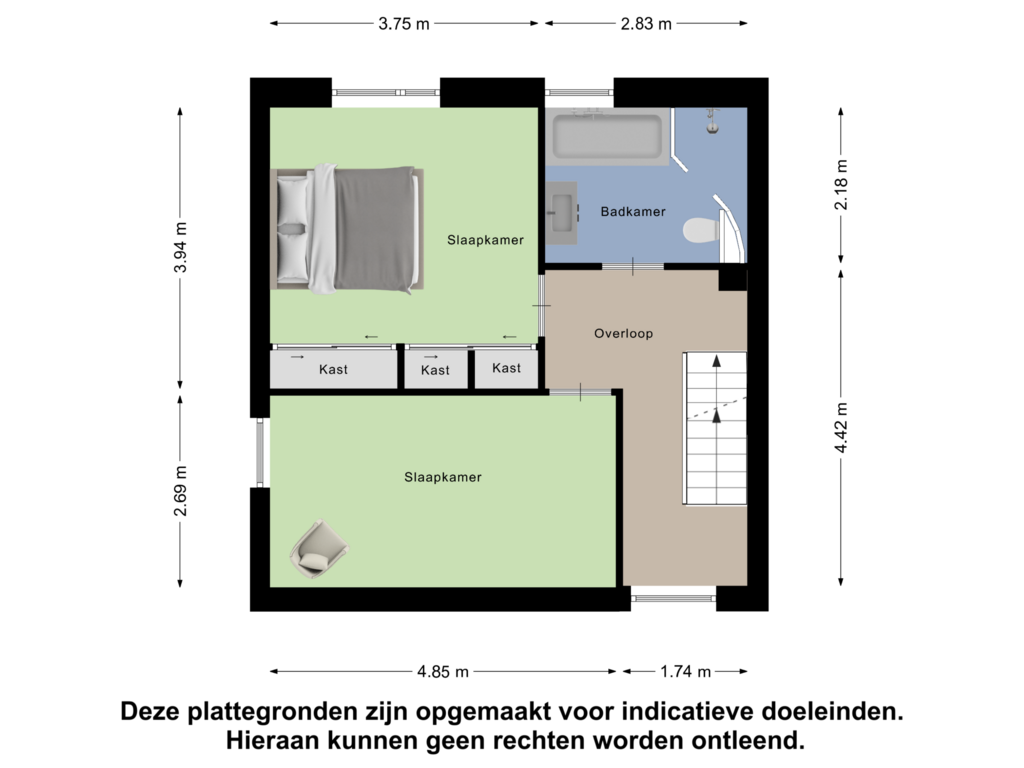 View floorplan of Tweede Verdieping of Weegbreepad 7