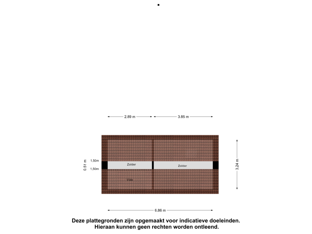 View floorplan of Zolder of Oud Emmeloorderweg 21-B