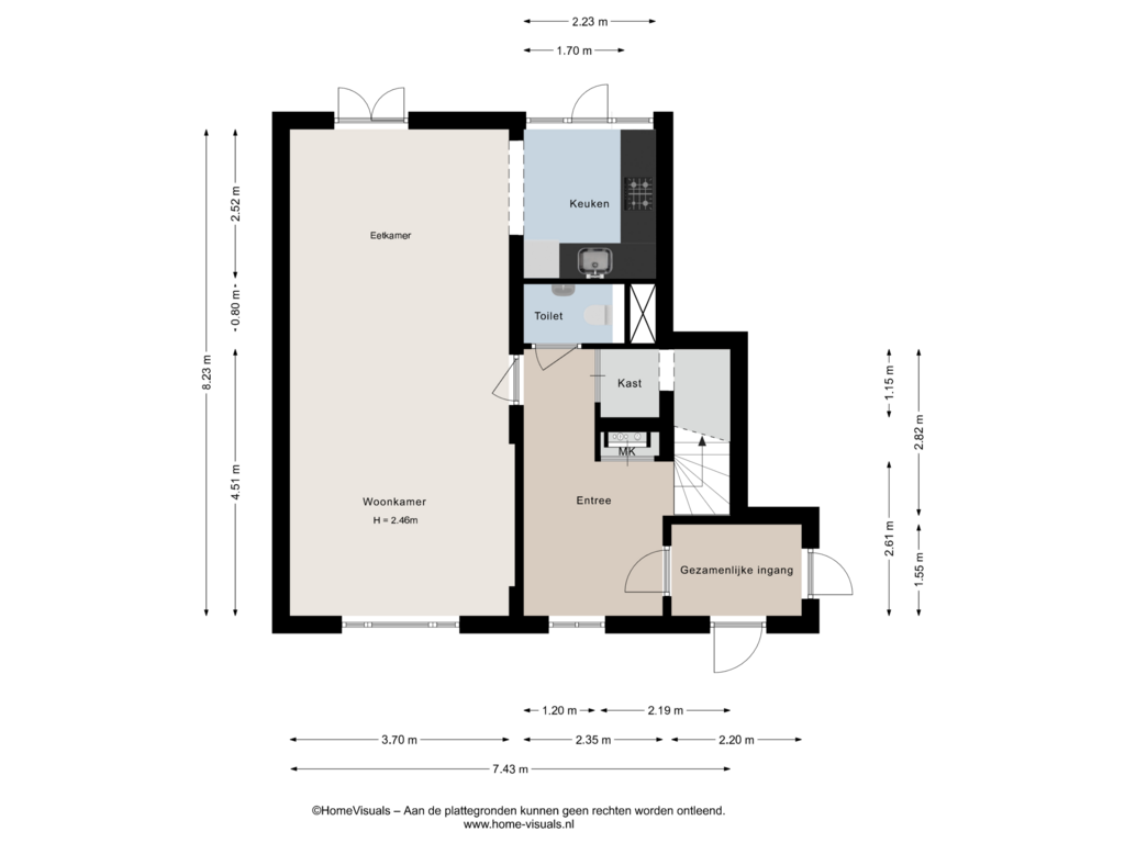 View floorplan of Begane grond of Jacob Gillesstraat 24