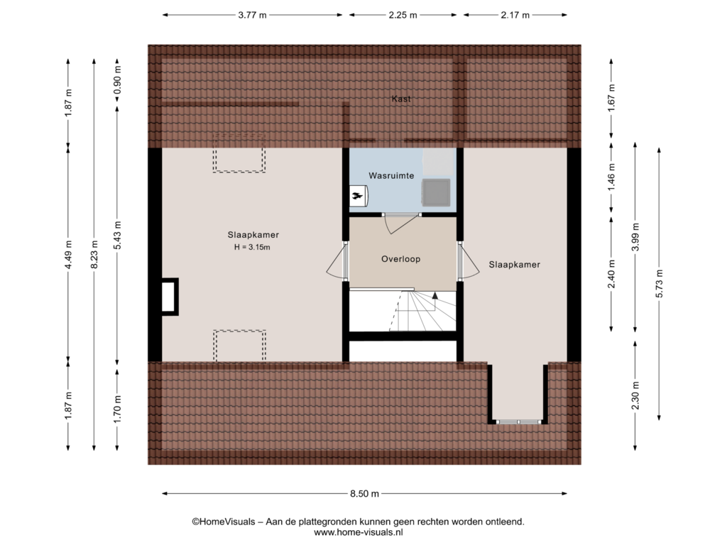 View floorplan of Tweede verdieping of Jacob Gillesstraat 24