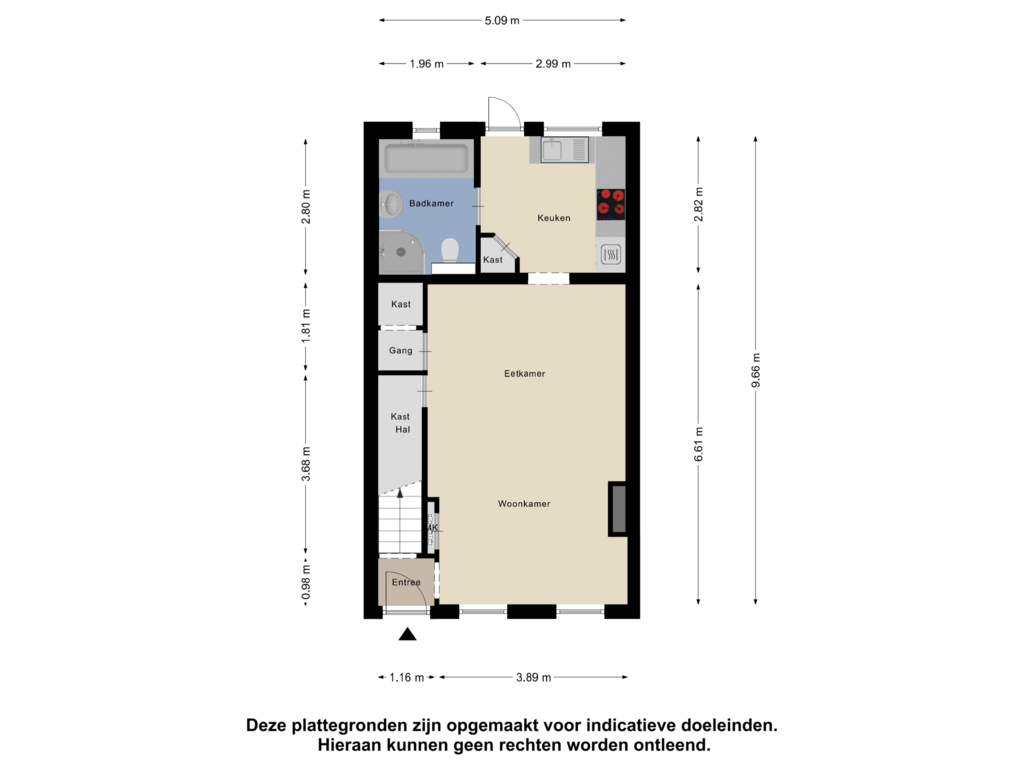 Bekijk plattegrond van Begane Grond van Noord 70