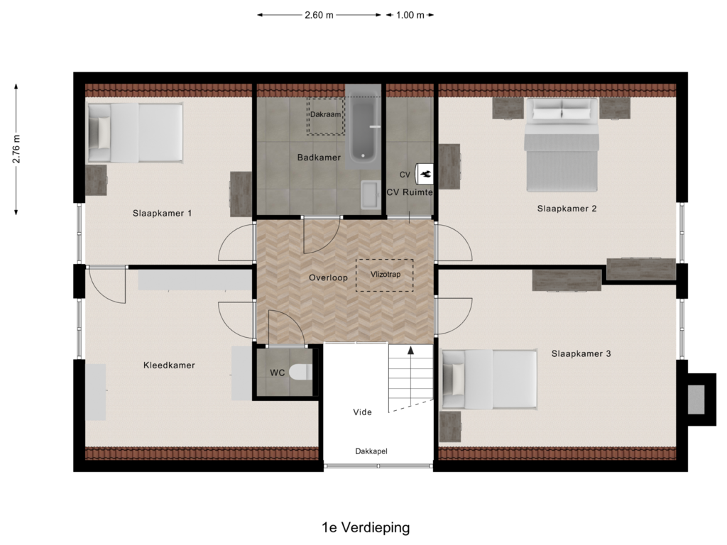 Bekijk plattegrond van 1e Verdieping van Spelthof 6