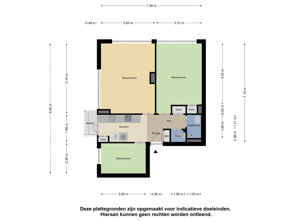 Bekijk plattegrond van Appartement van Kerstroosstraat 4-A