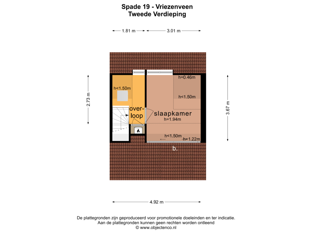 Bekijk plattegrond van TWEEDE VERDIEPING van Spade 19