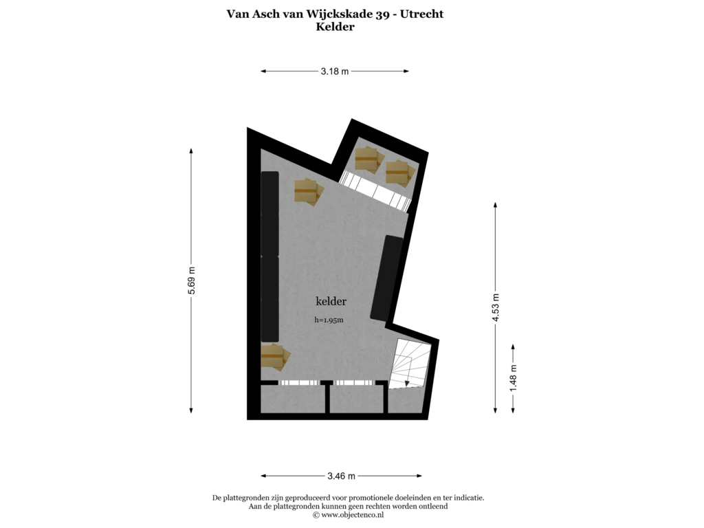 Bekijk plattegrond van Kelder van Van Asch van Wijckskade 39