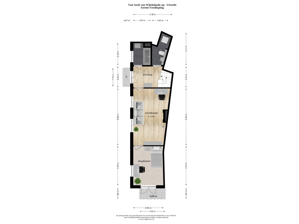 Bekijk plattegrond van Eerste Verdieping van Van Asch van Wijckskade 39